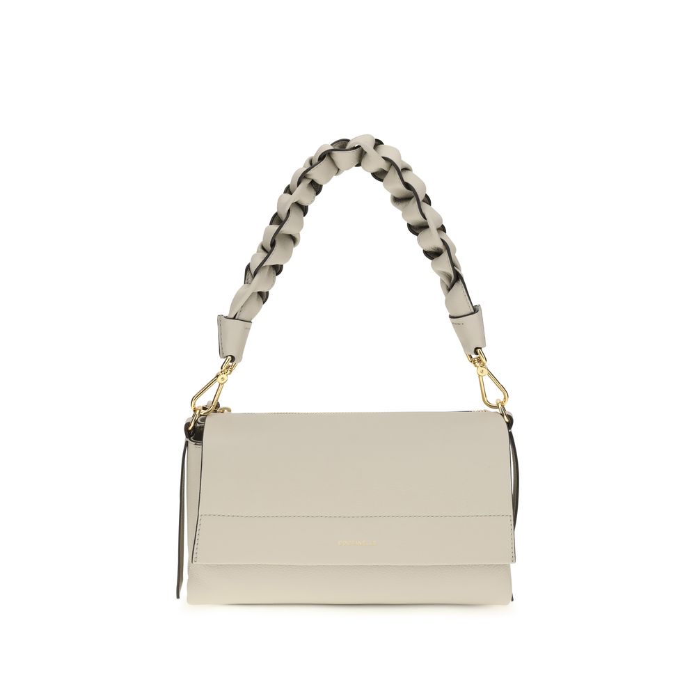 Sac porté épaule Coccinelle en cuir de veau beige Bos Taurus