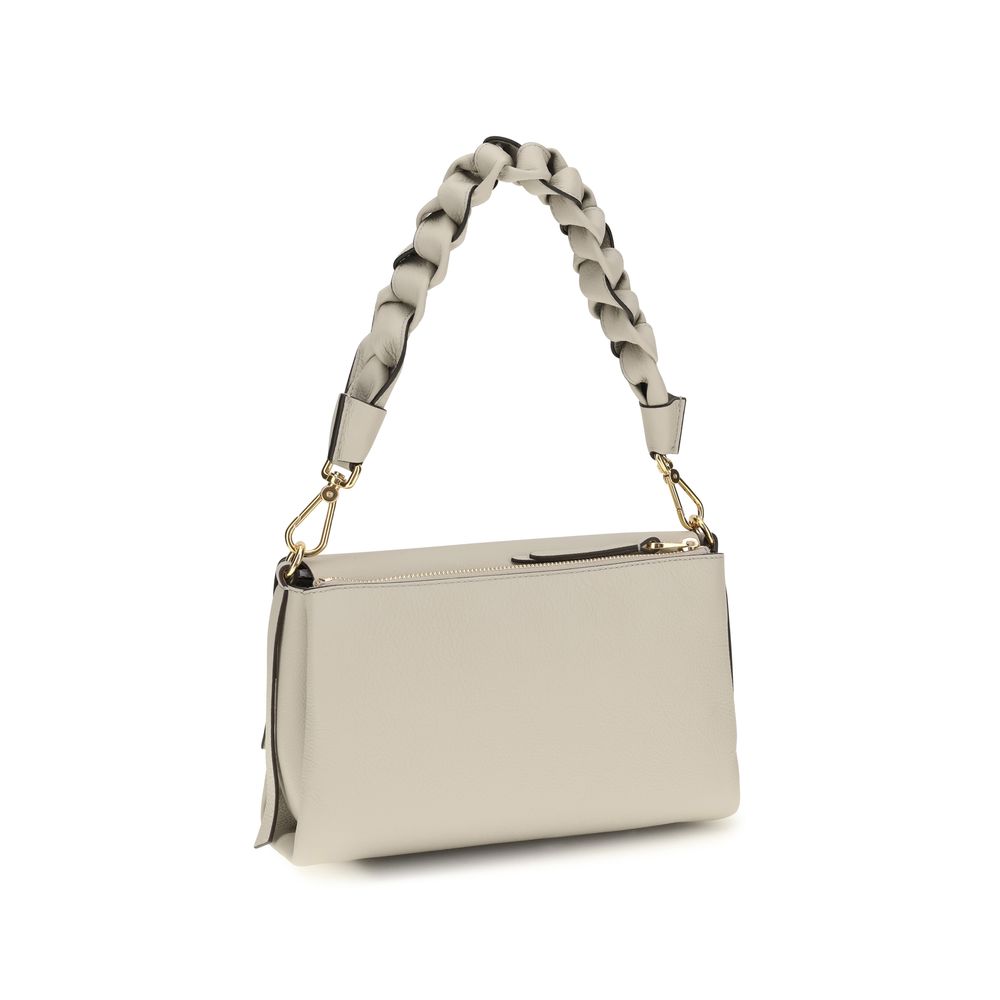 Sac porté épaule Coccinelle en cuir de veau beige Bos Taurus
