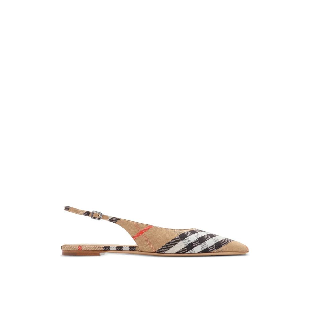 Aulæ Brown Fabric Leather Ballet Flats