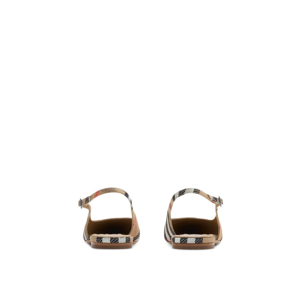 Aulæ Brown Fabric Leather Ballet Flats