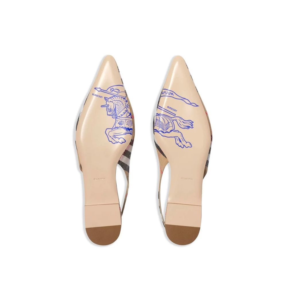 Aulæ Brown Fabric Leather Ballet Flats