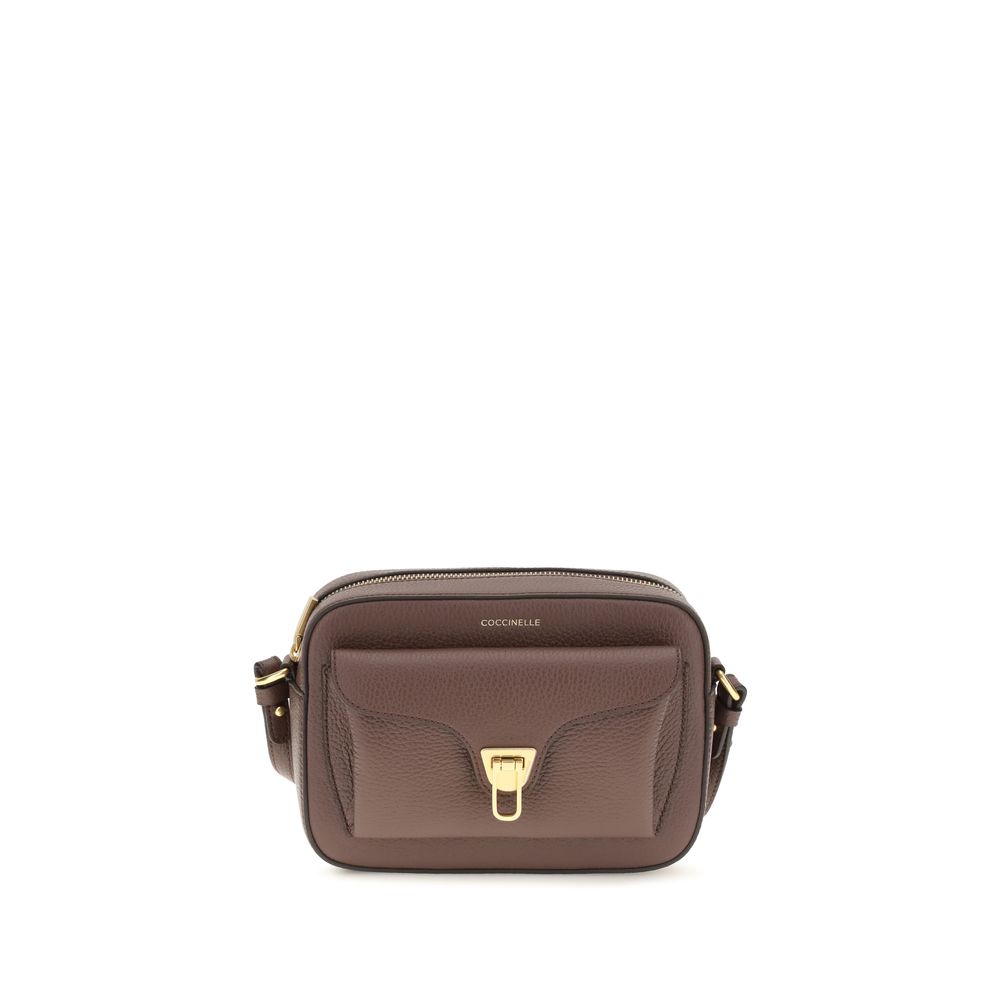 Sac porté épaule Coccinelle en cuir de veau marron Bos Taurus