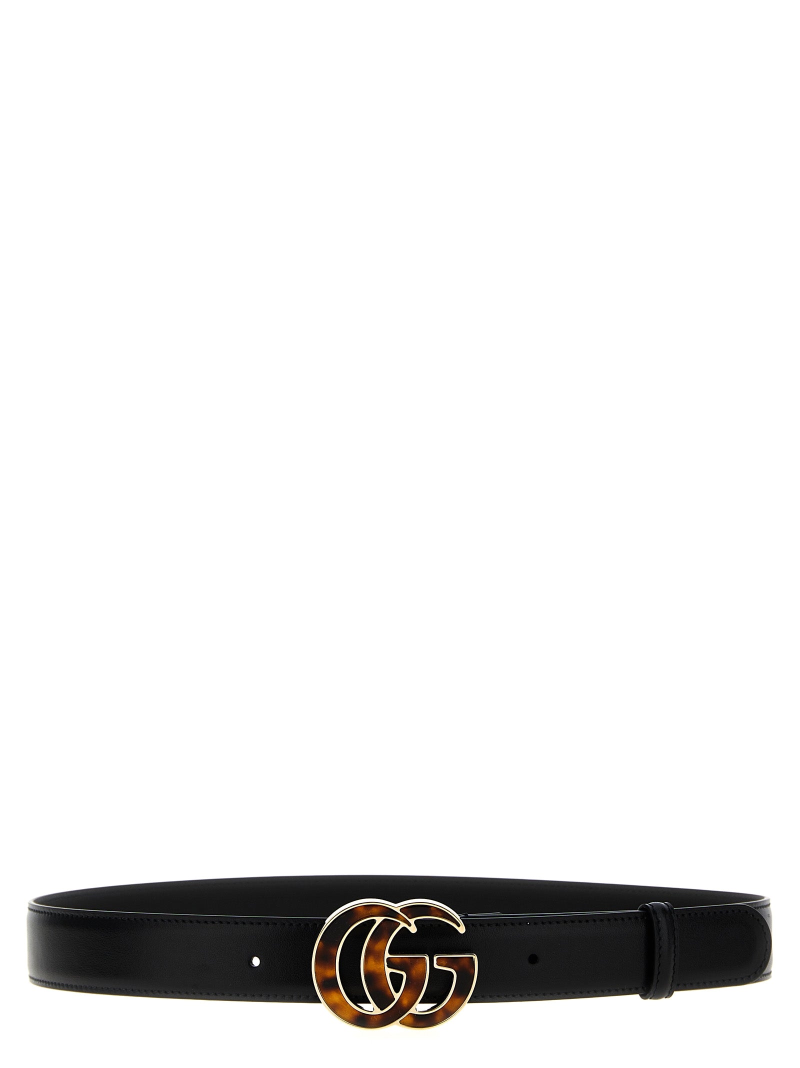 Gucci Black GG Marmont Leather Belt Calf Leather
