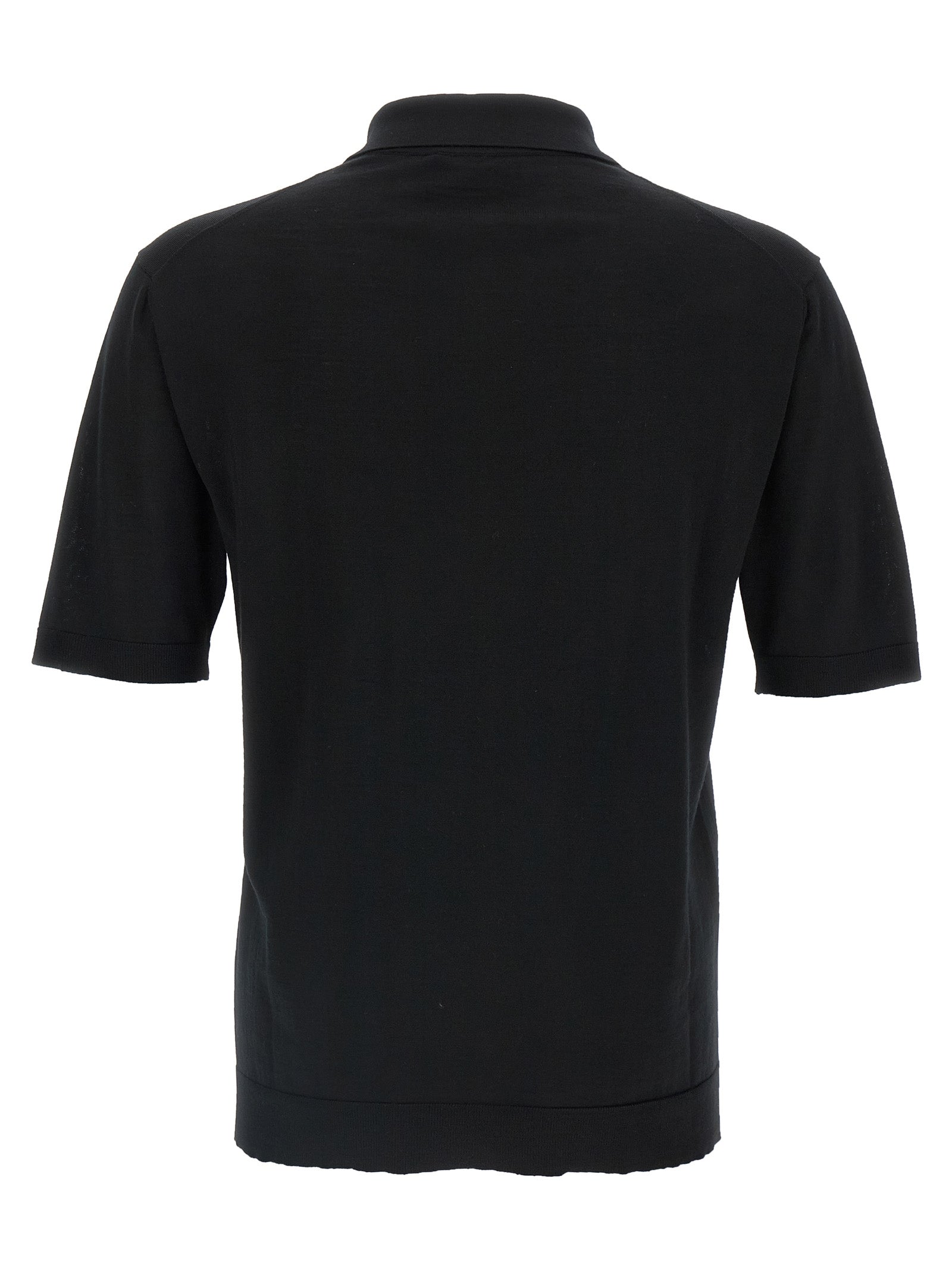 Gucci Black Intarsio Polo Shirt Wool