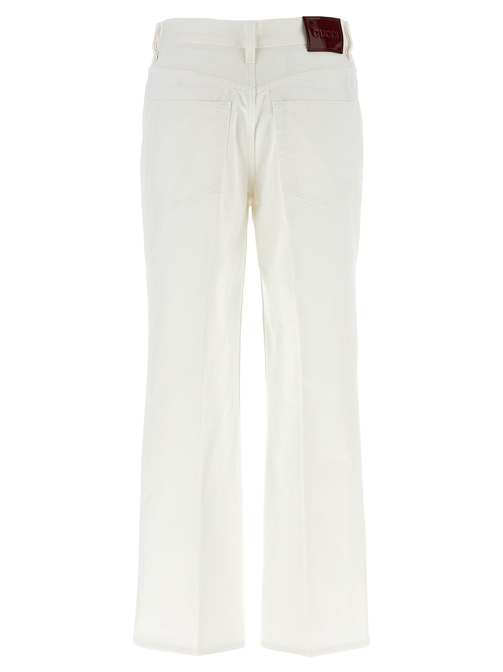 Gucci White Cropped Cotton Jeans