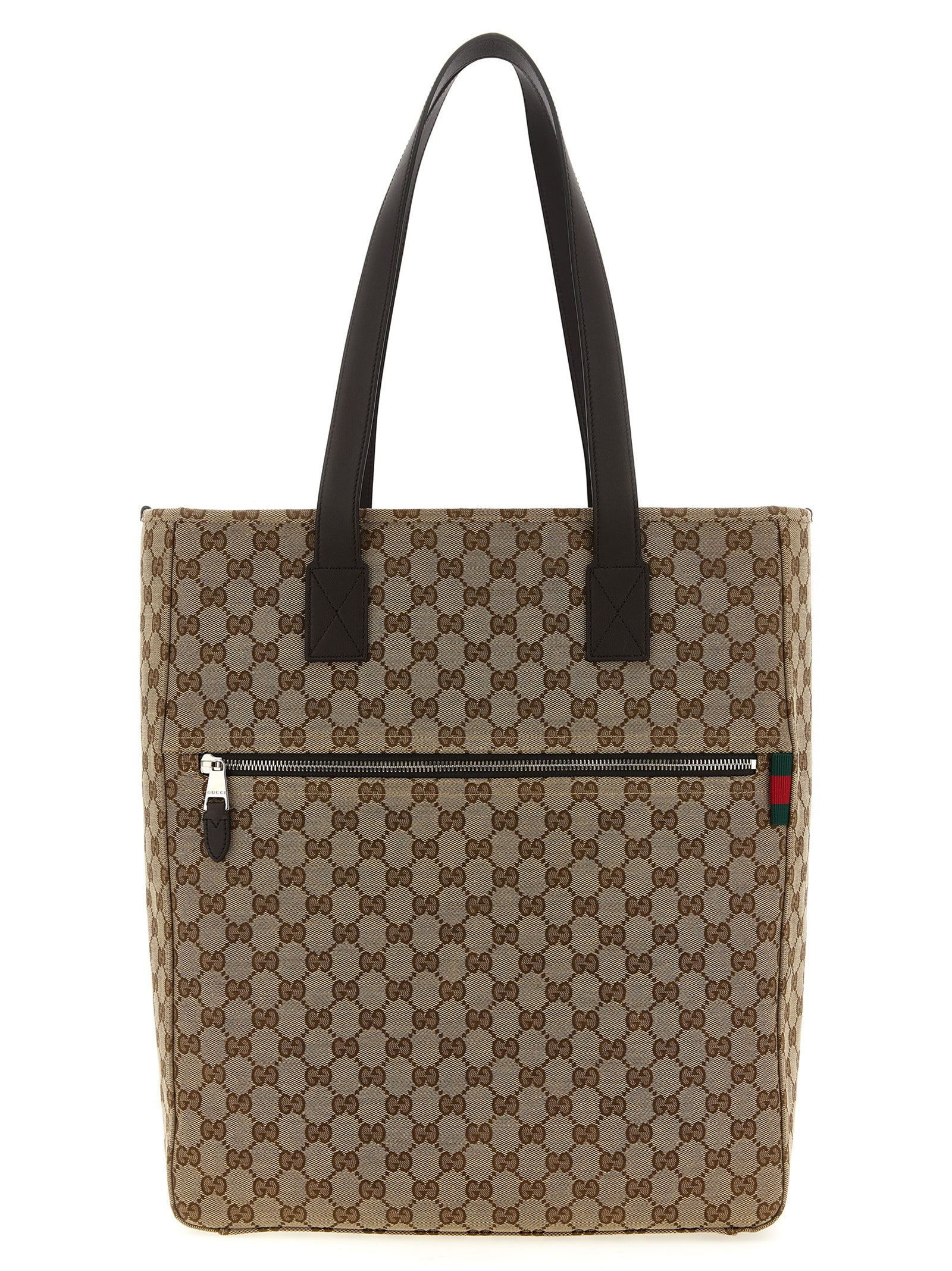 Gucci Brown Nylon Cotton Shoulder Bag
