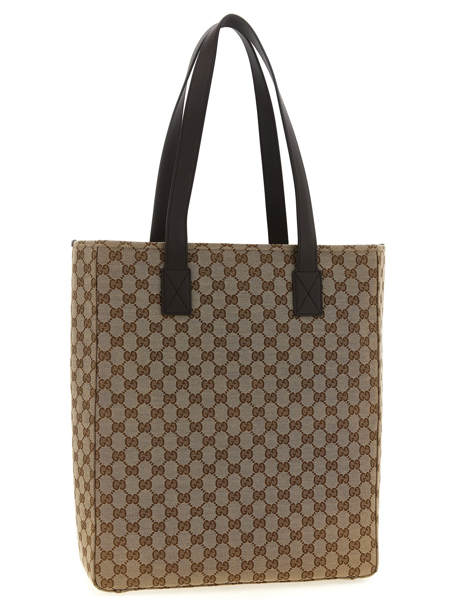 Gucci Brown Nylon Cotton Shoulder Bag