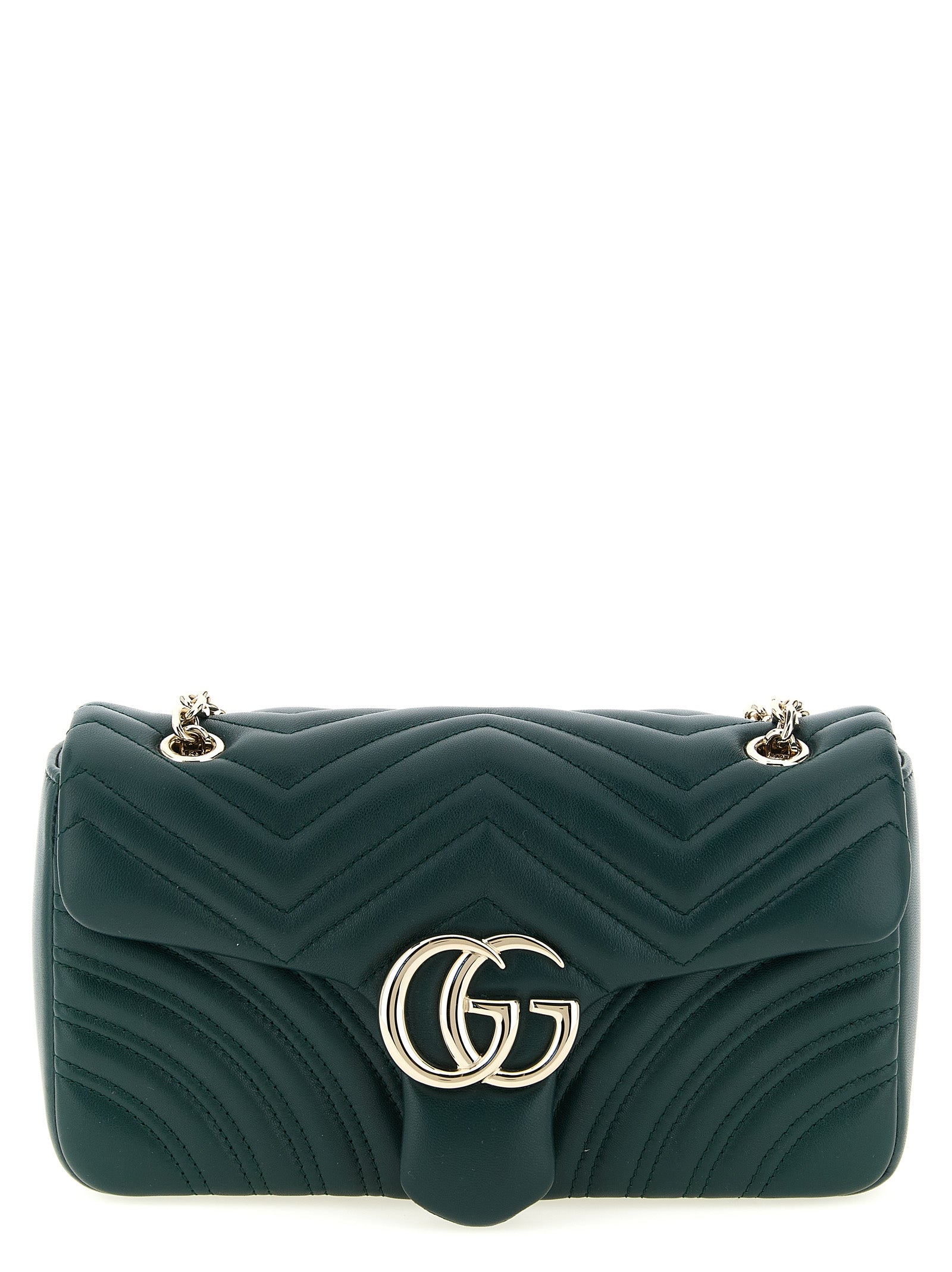 Gucci Green GG Marmont Lambskin Shoulder Bag