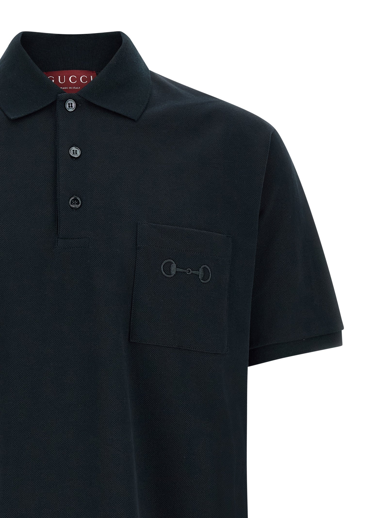 Polo en coton bleu Gucci