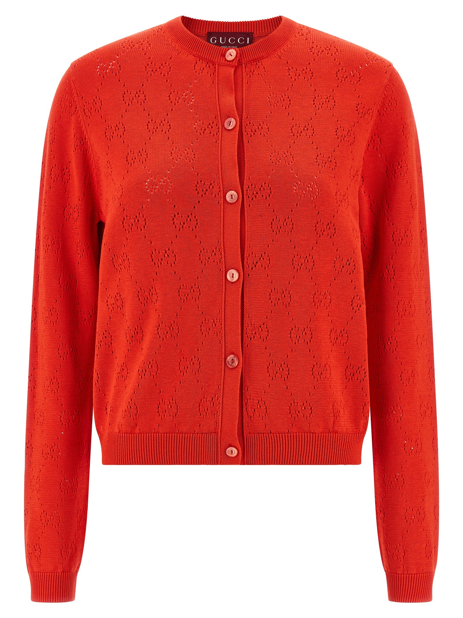Gucci Red Cotton Silk Cardigan