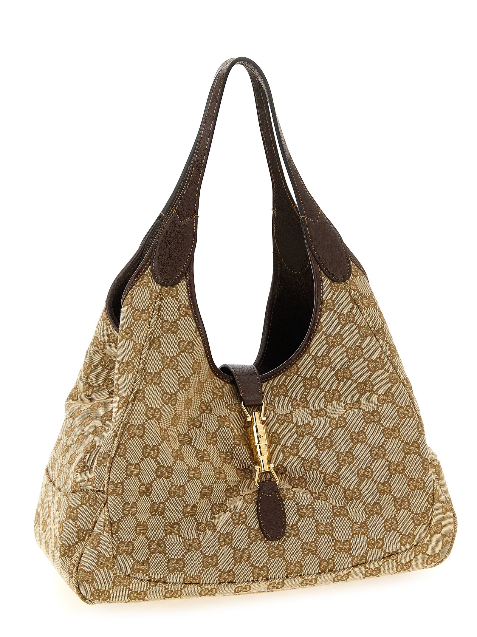 Gucci Beige Mercato Tote Nylon Cotton Polyester