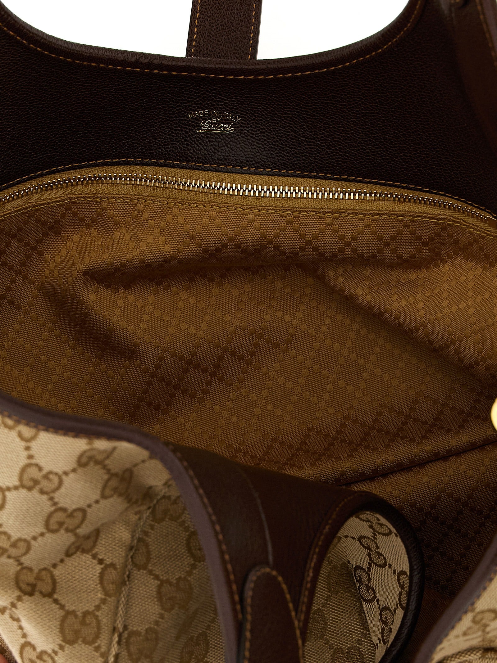 Gucci Beige Mercato Tote Nylon Cotton Polyester