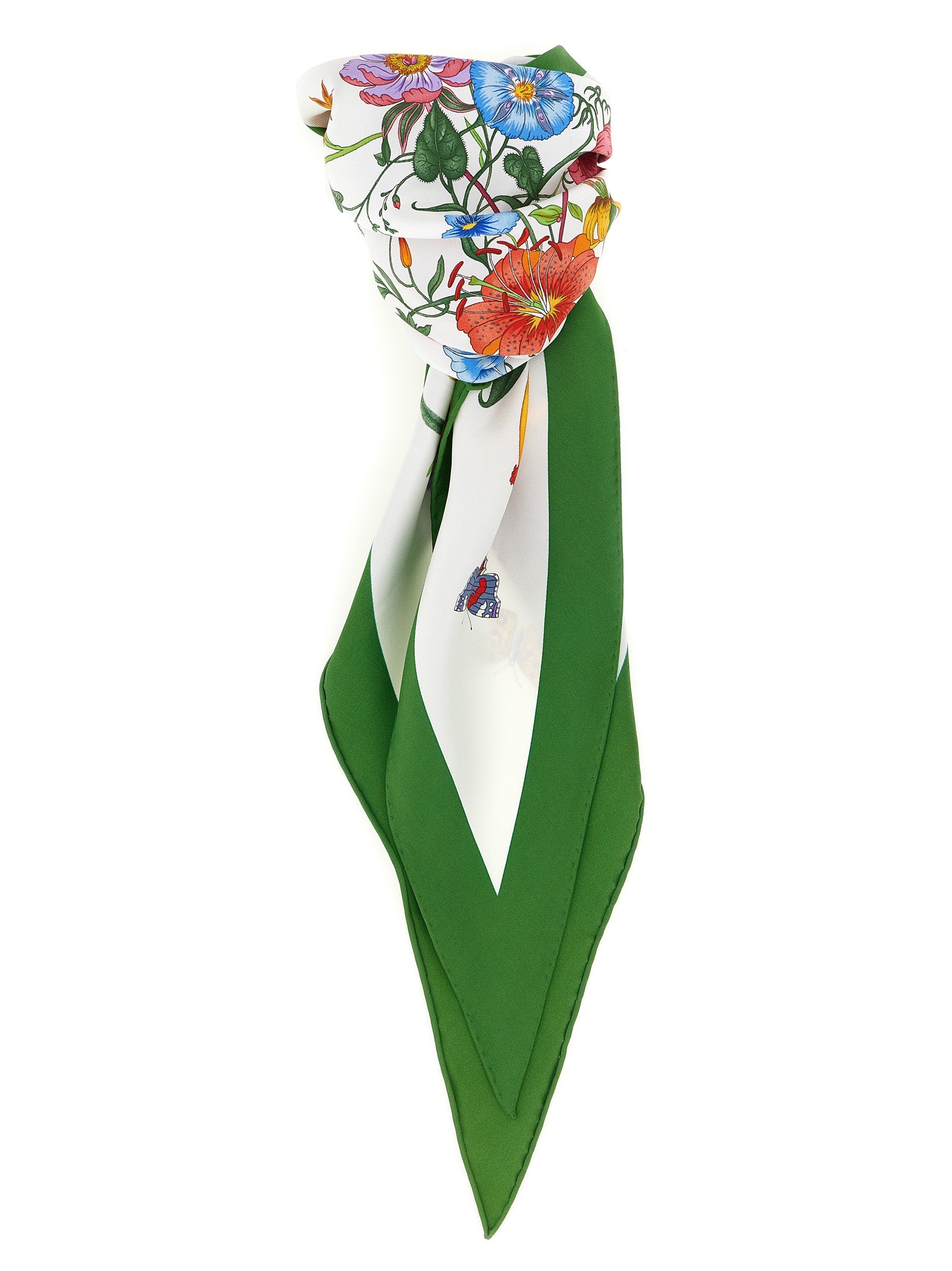 Gucci White Flora Silk Foulard