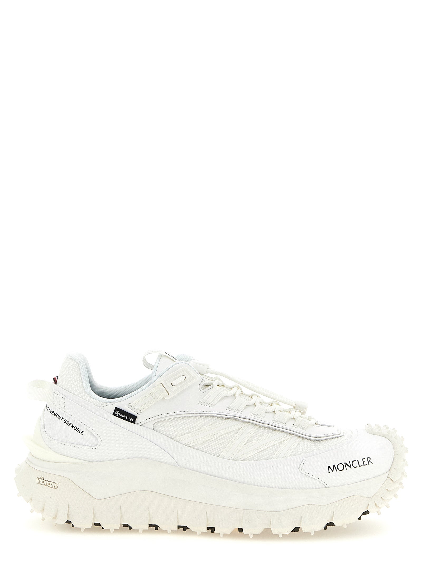 Baskets athlétiques Moncler en cuir blanc