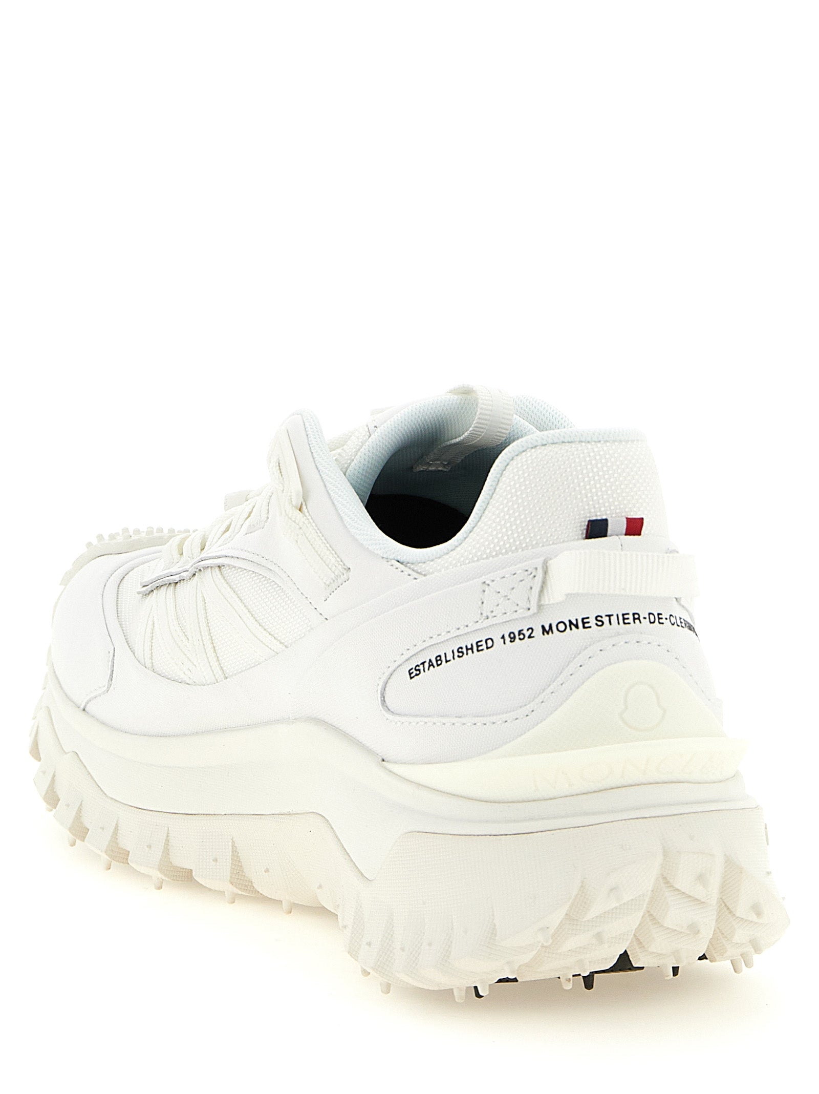 Baskets athlétiques Moncler en cuir blanc