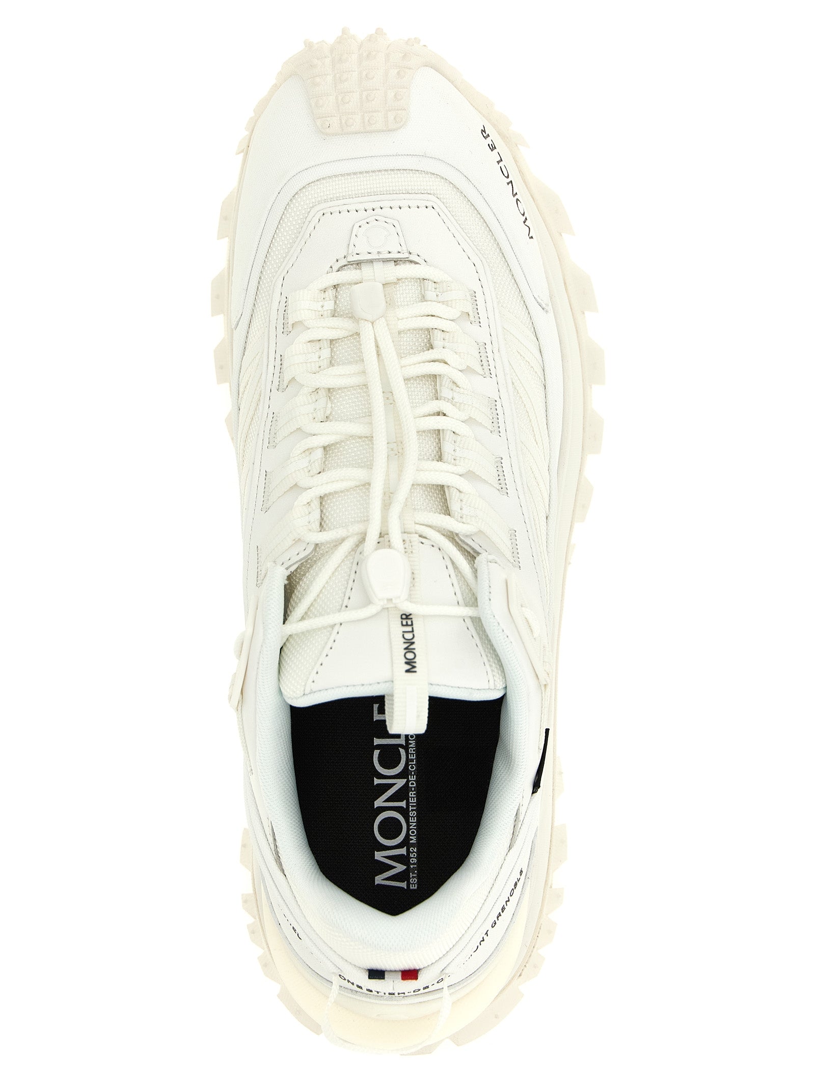 Baskets athlétiques Moncler en cuir blanc