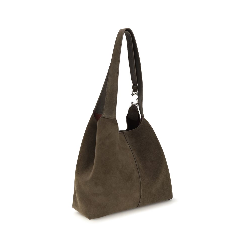 Sac porté épaule Coccinelle en cuir de veau marron Bos Taurus