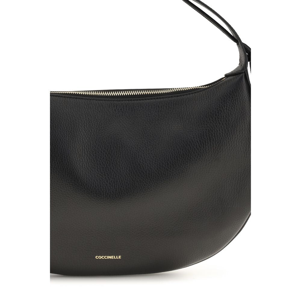 Sac à bandoulière Coccinelle en cuir de veau noir Bos Taurus