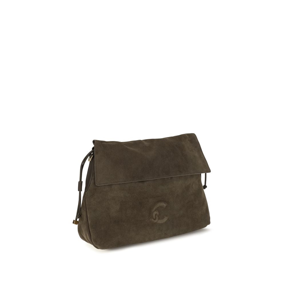 Sac porté épaule Coccinelle en cuir de veau marron Bos Taurus
