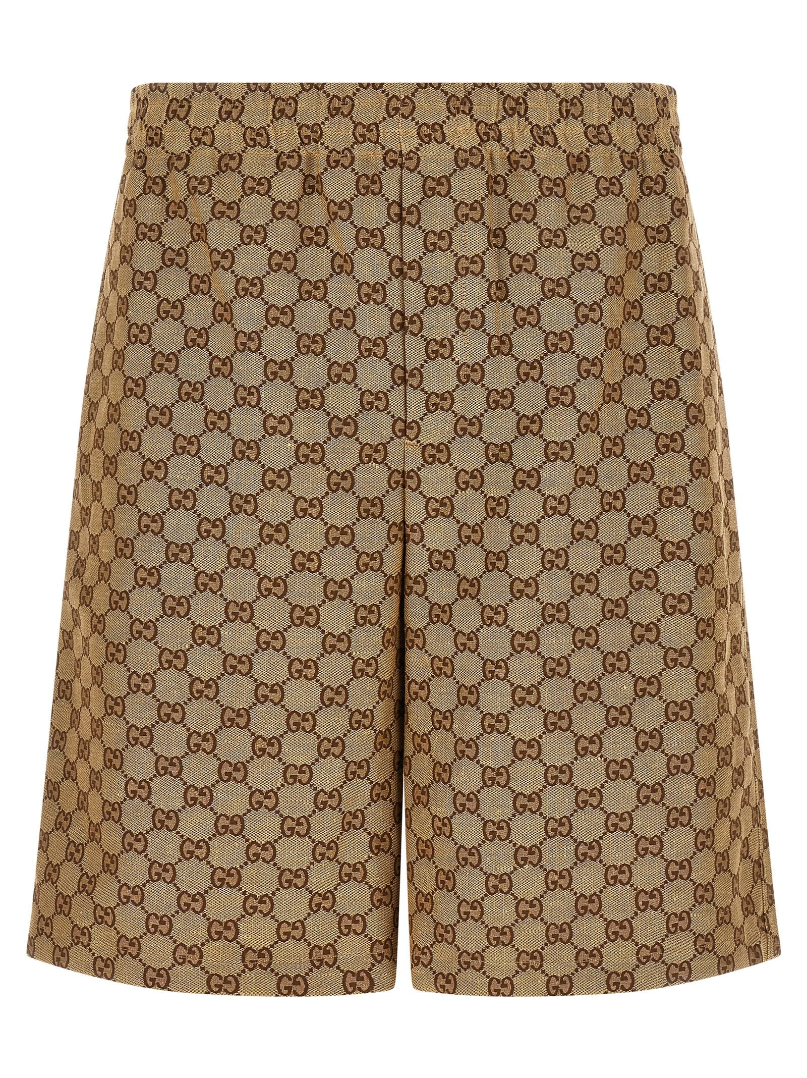 Gucci Beige Gucci Lido Linen Blend Bermuda Shorts