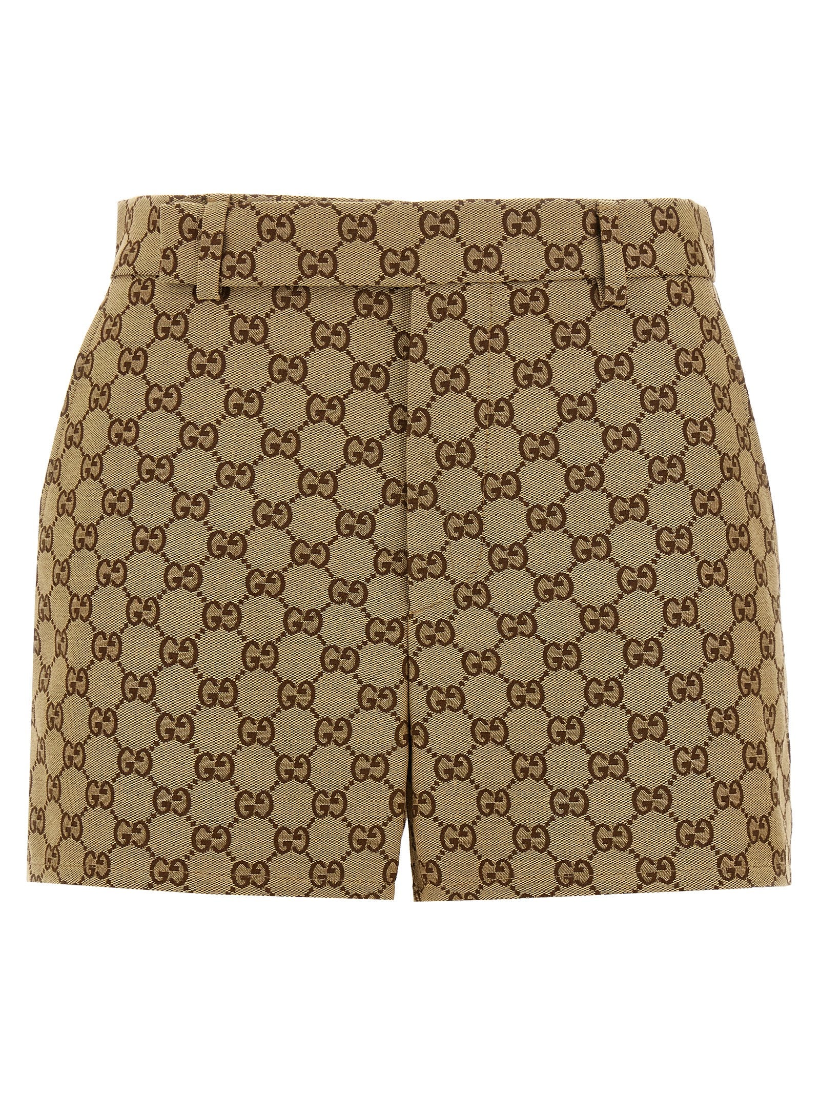 Beige Cotton Bermuda Shorts