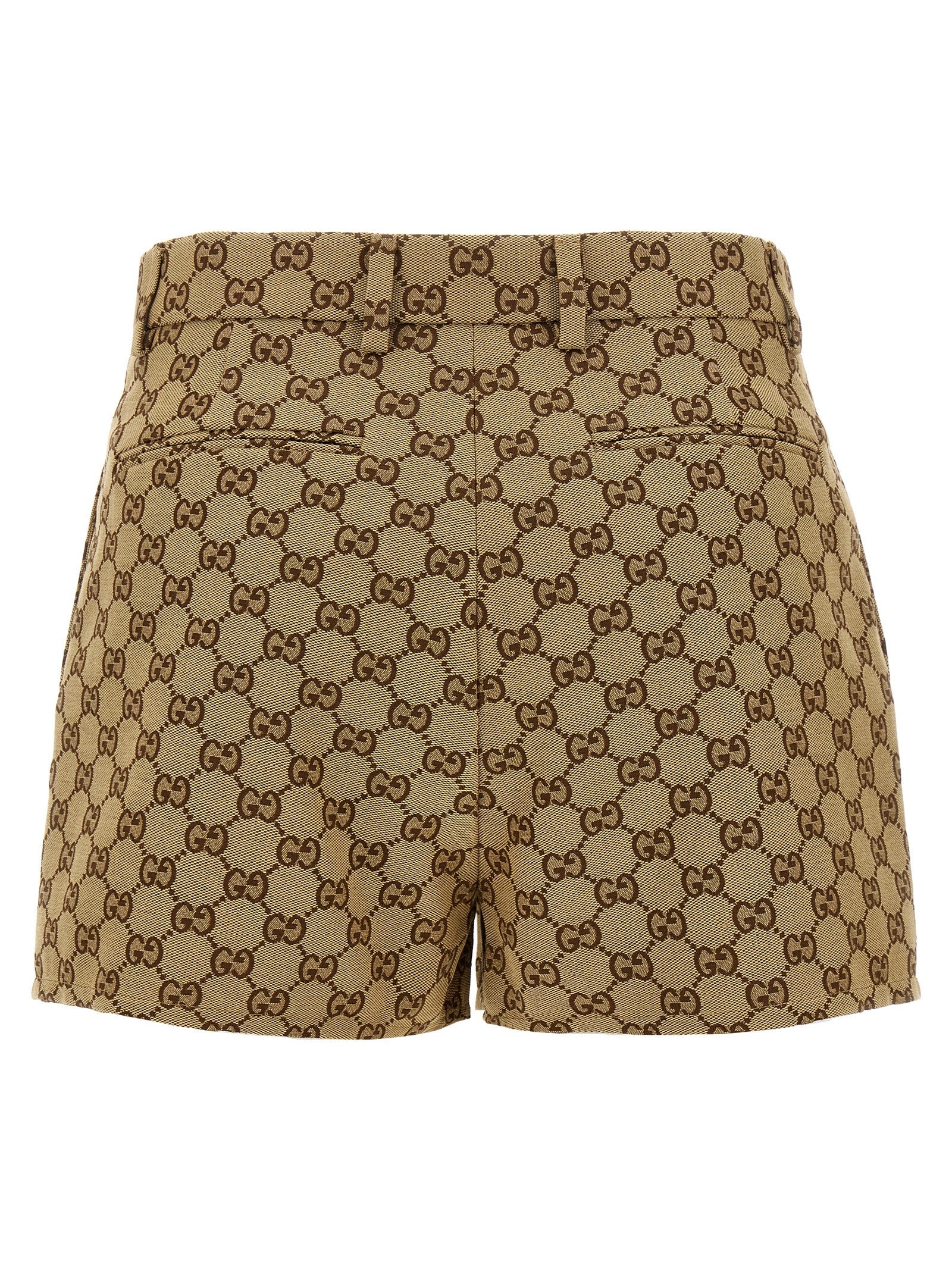 Beige Cotton Bermuda Shorts