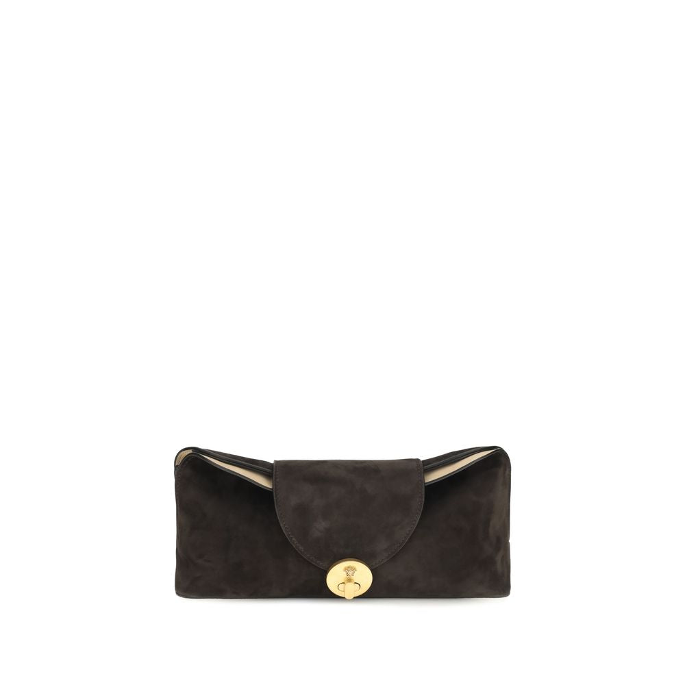 Sac pochette Versace en cuir de veau brun Bos Taurus