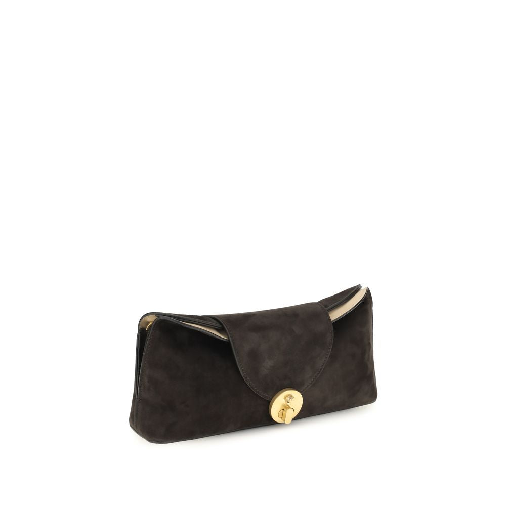 Sac pochette Versace en cuir de veau brun Bos Taurus