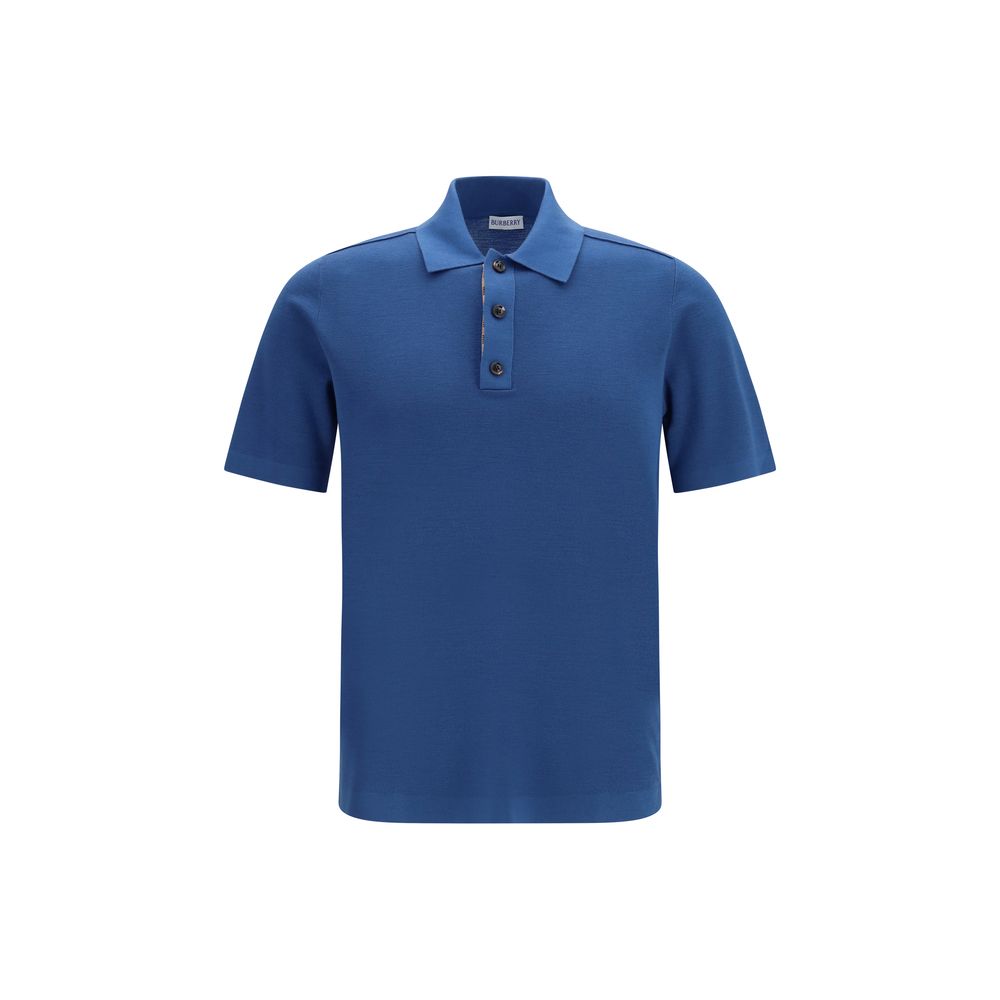 Burberry Blue Wool Polo Shirt