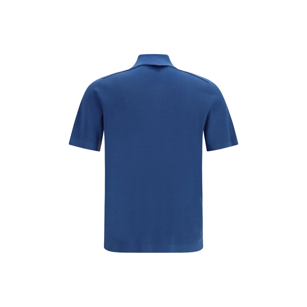Burberry Blue Wool Polo Shirt