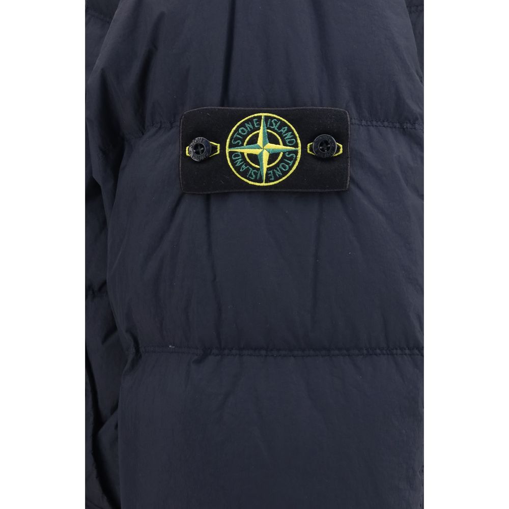 Stone Island Blue Full-Length Jacket