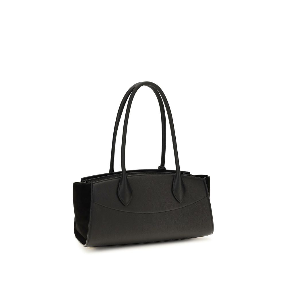 Ferragamo Black Calf Leather Shoulder Bag