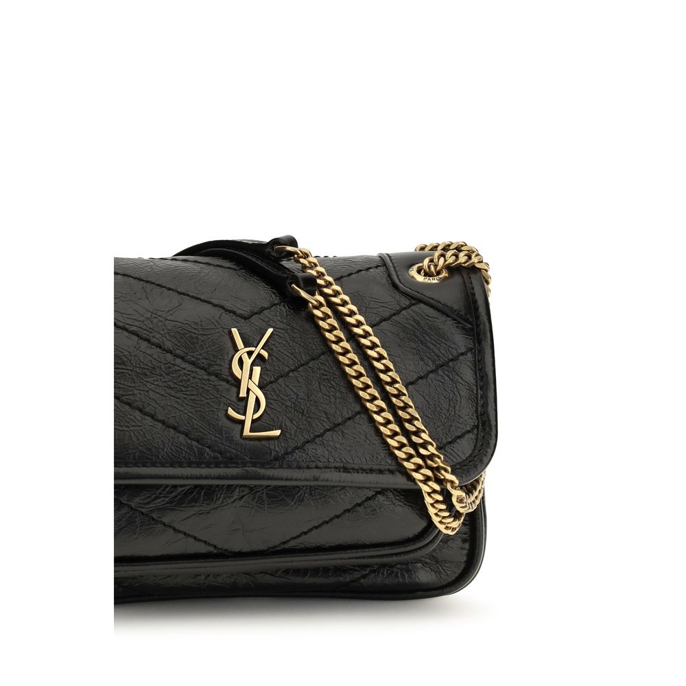 Saint Laurent Black Calf Leather Shoulder Bag