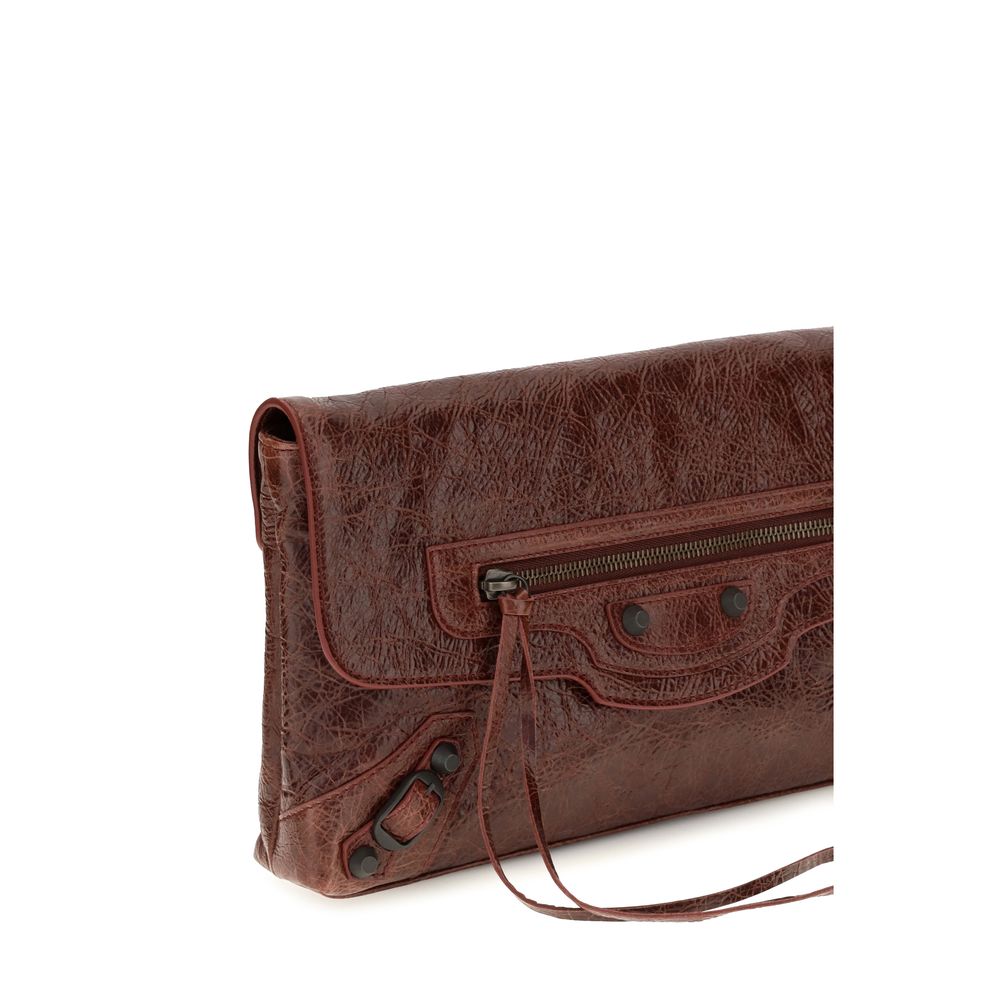 Balenciaga Bordeaux Lamb Clutch Bag