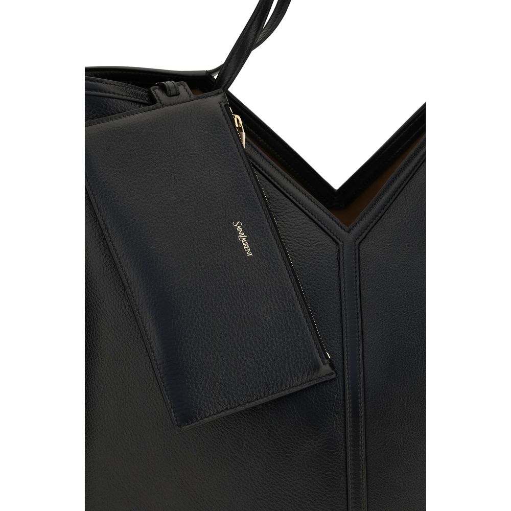 Saint Laurent Black Calf Leather Shoulder Bag