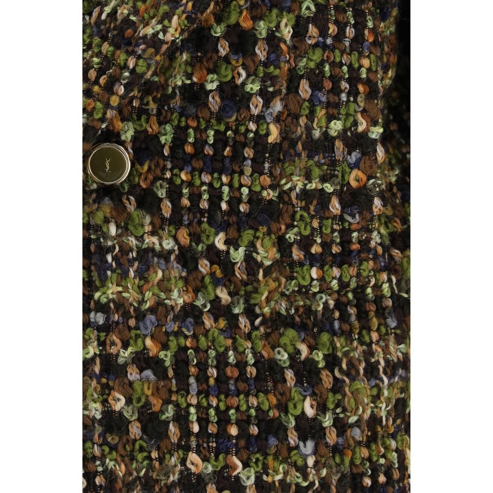 Saint Laurent Multicolor Wool Full-Length Jacket