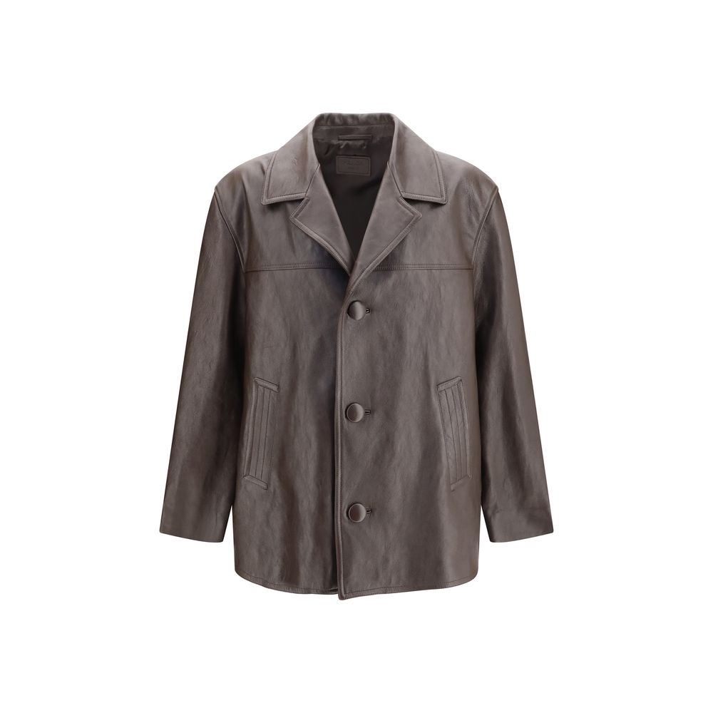 Saint Laurent Black Wool Leather Jacket