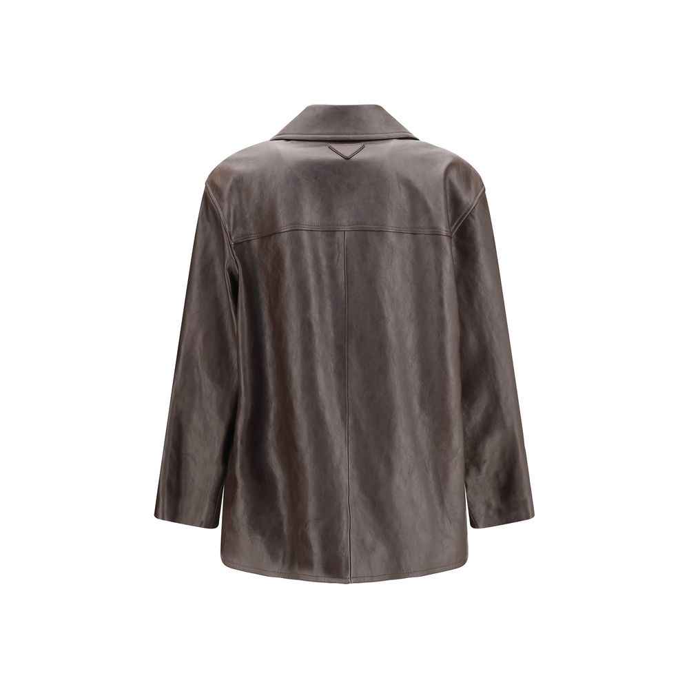 Saint Laurent Black Wool Leather Jacket