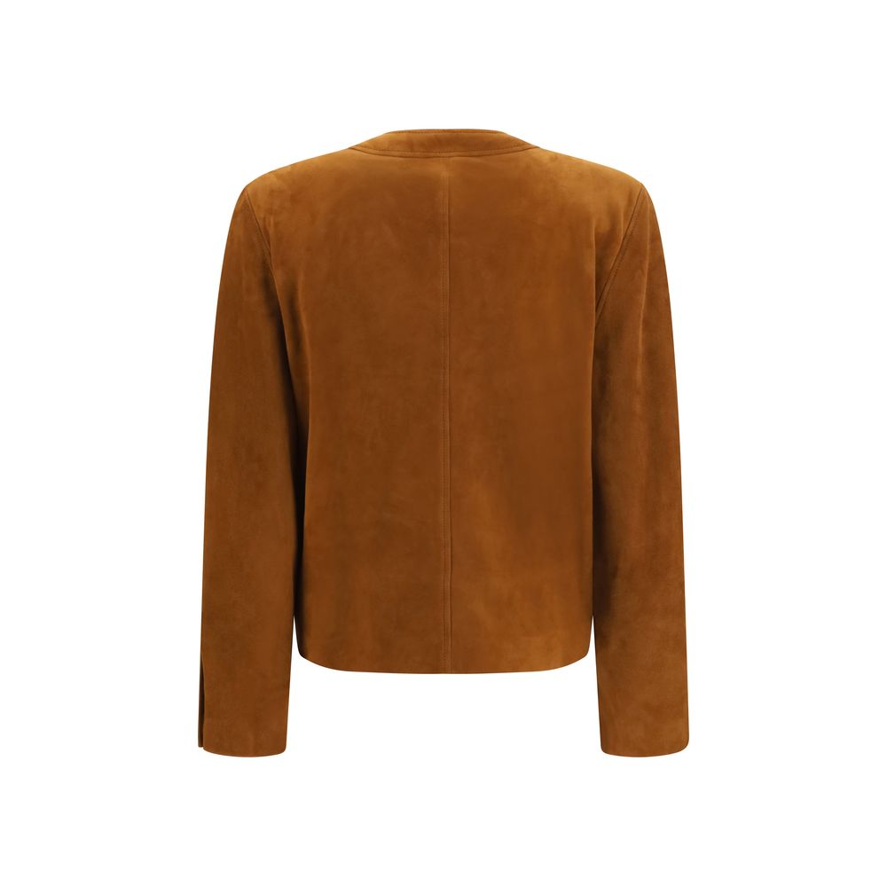 Saint Laurent Brown Lamb Full-Length Jacket