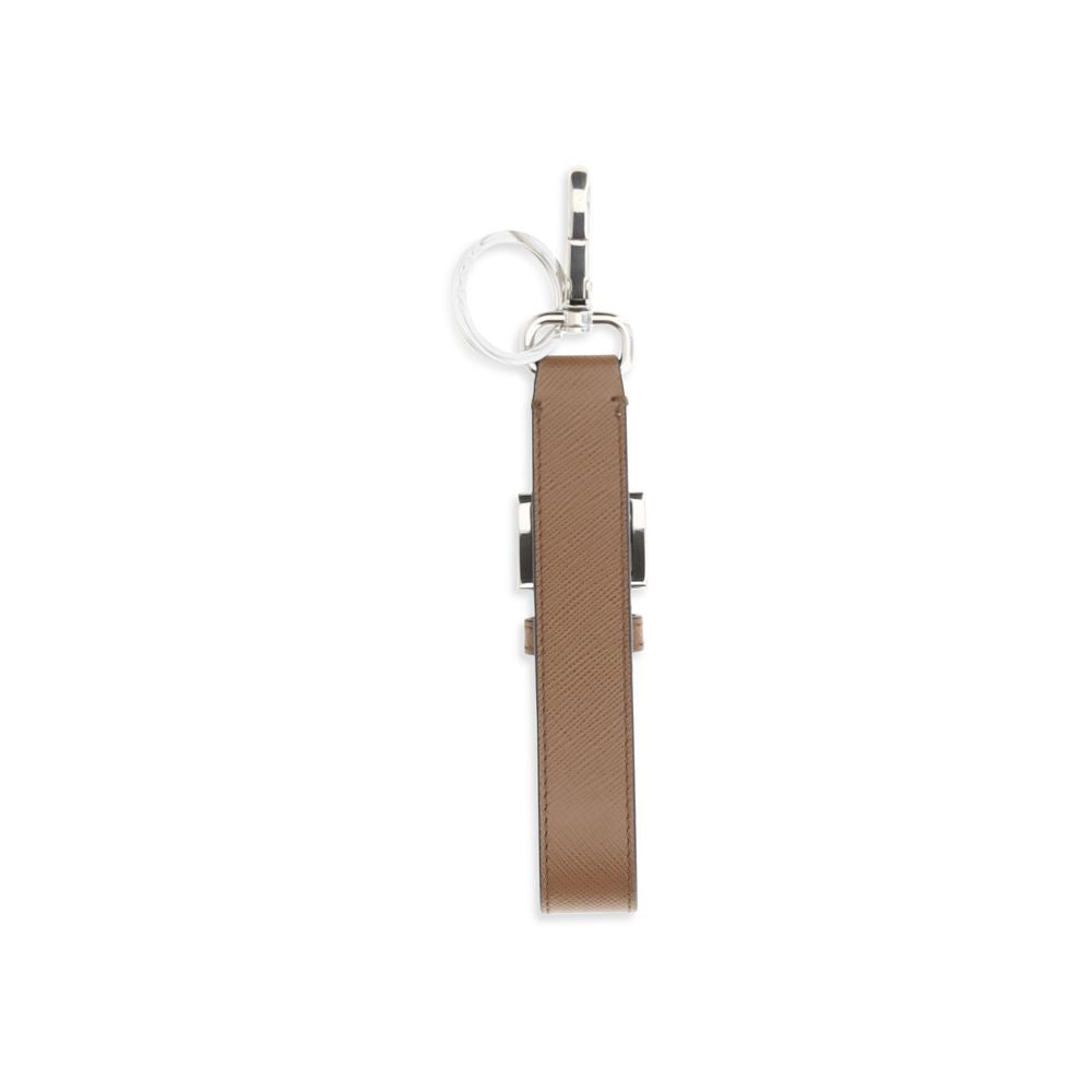 Prada Brown Calf Leather Keychain