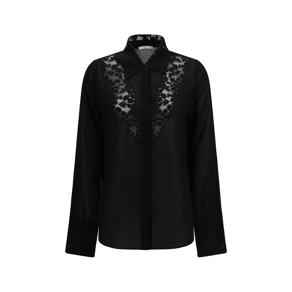 Fendi Black Silk Blouse