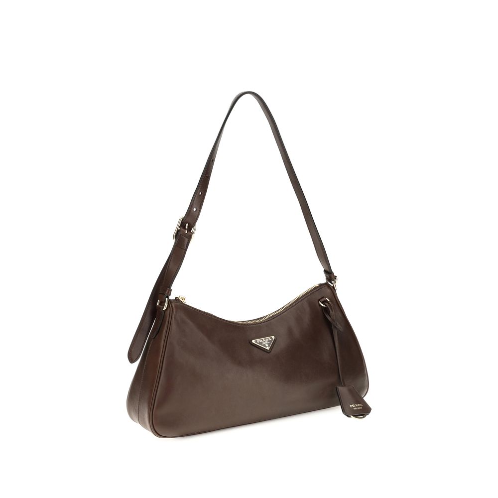 Prada Brown Calf Leather Shoulder Bag