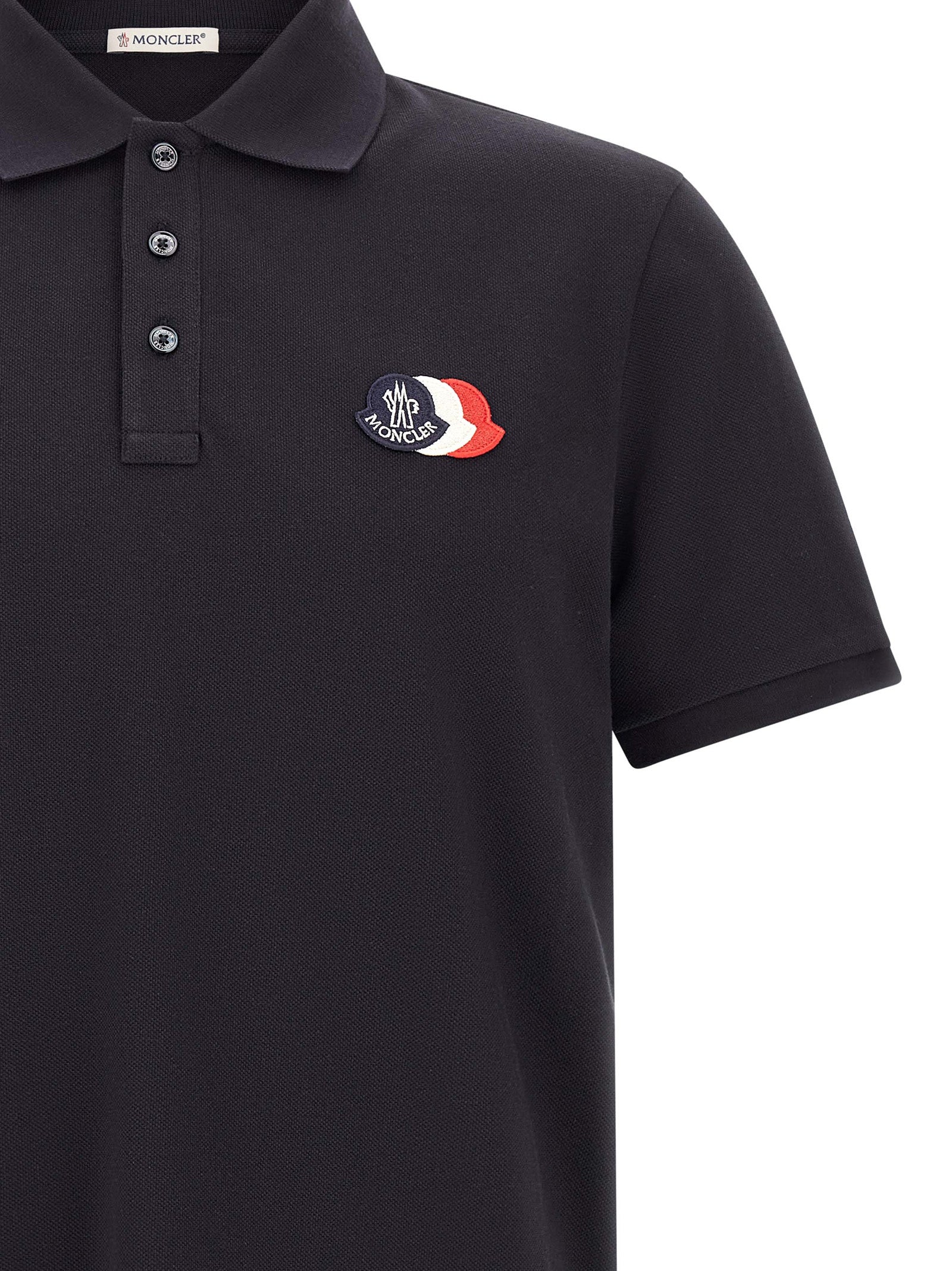 Moncler Blue Cotton Polo Shirt