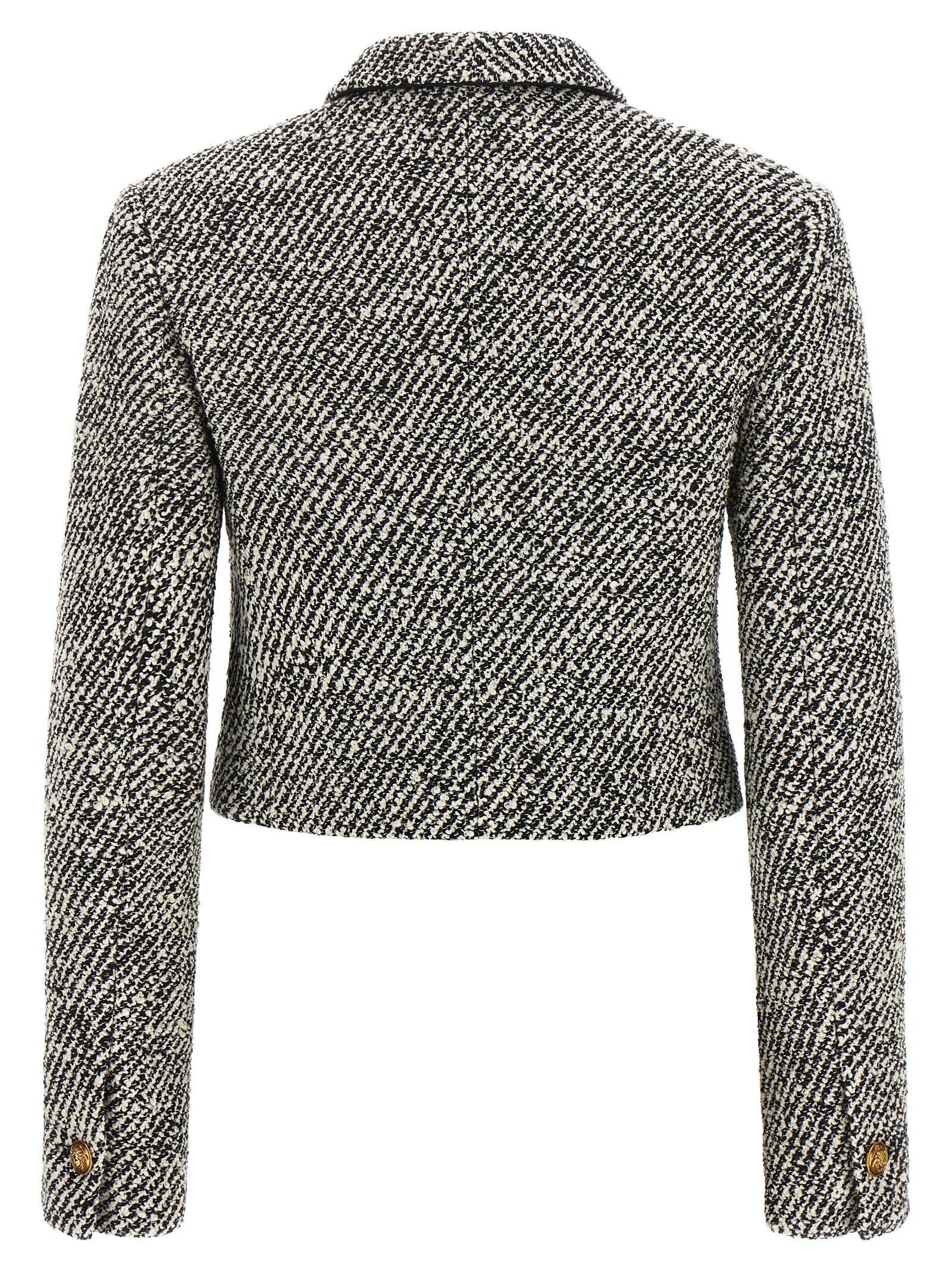 Versace Bicolor Virgin Wool Full-Length Jacket