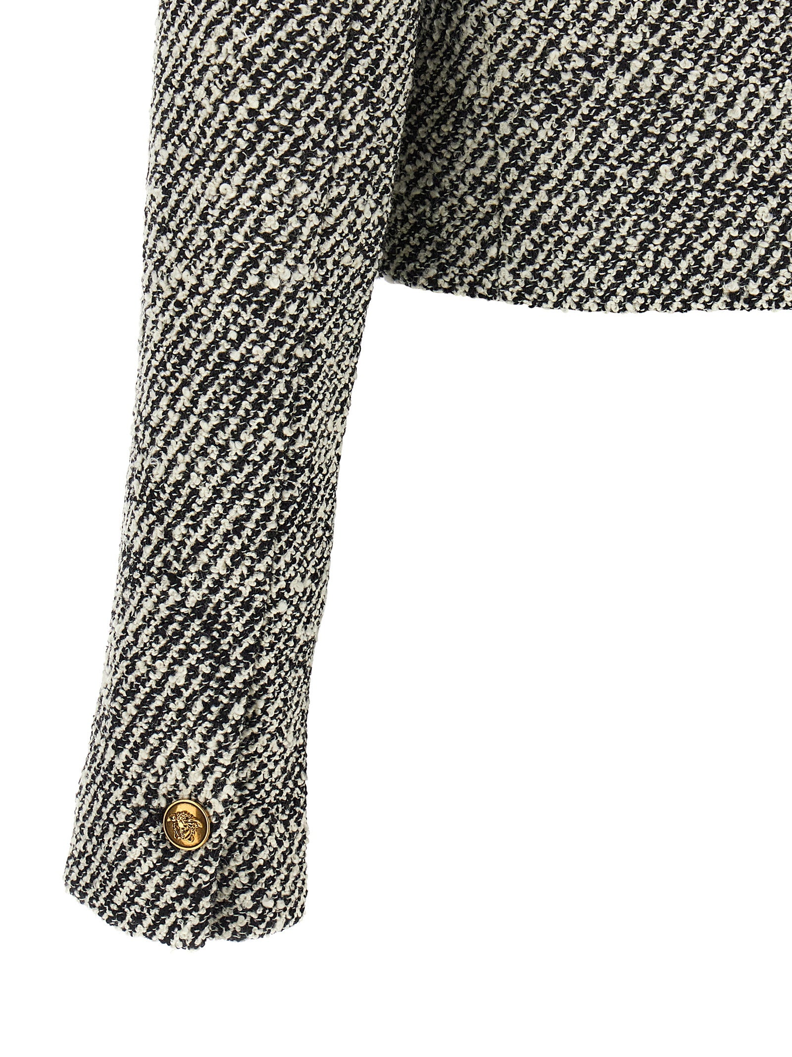 Versace Bicolor Virgin Wool Full-Length Jacket