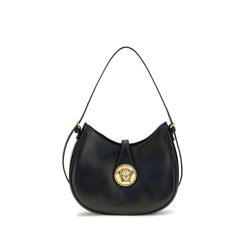 Versace Black Calf Leather Shoulder Bag