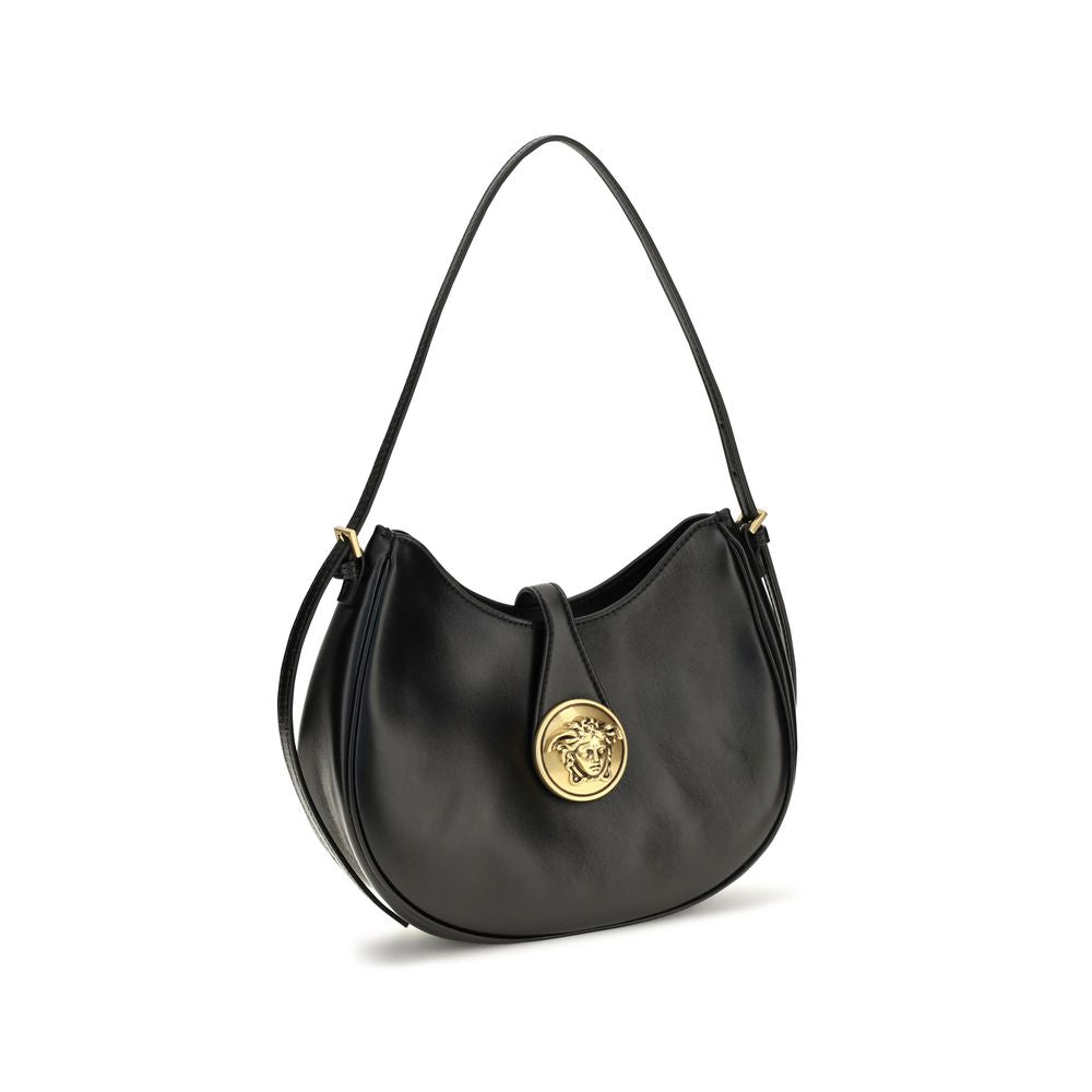 Versace Black Calf Leather Shoulder Bag