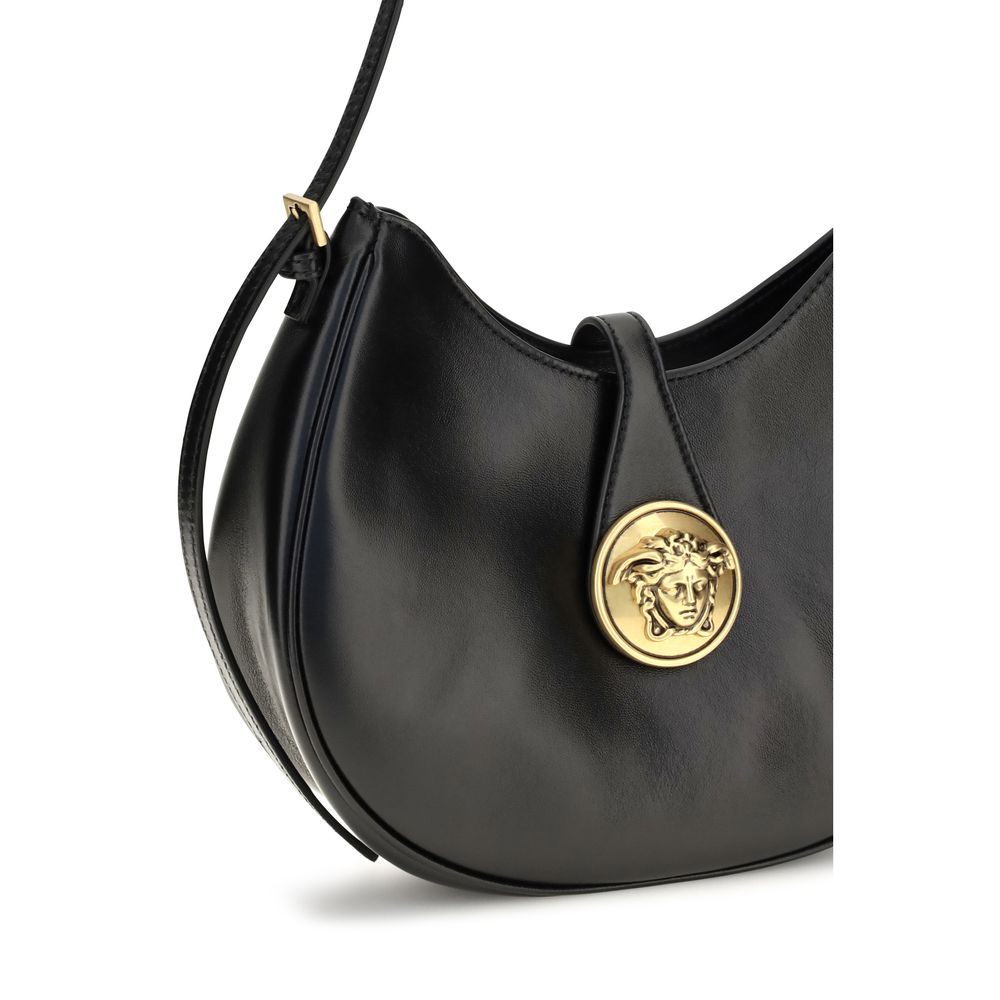 Versace Black Calf Leather Shoulder Bag