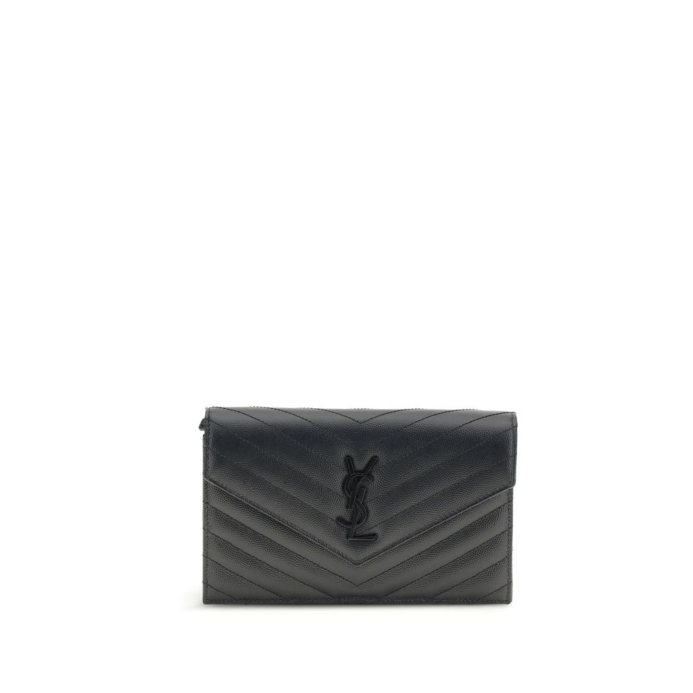Saint Laurent Black Calf Leather Wallet