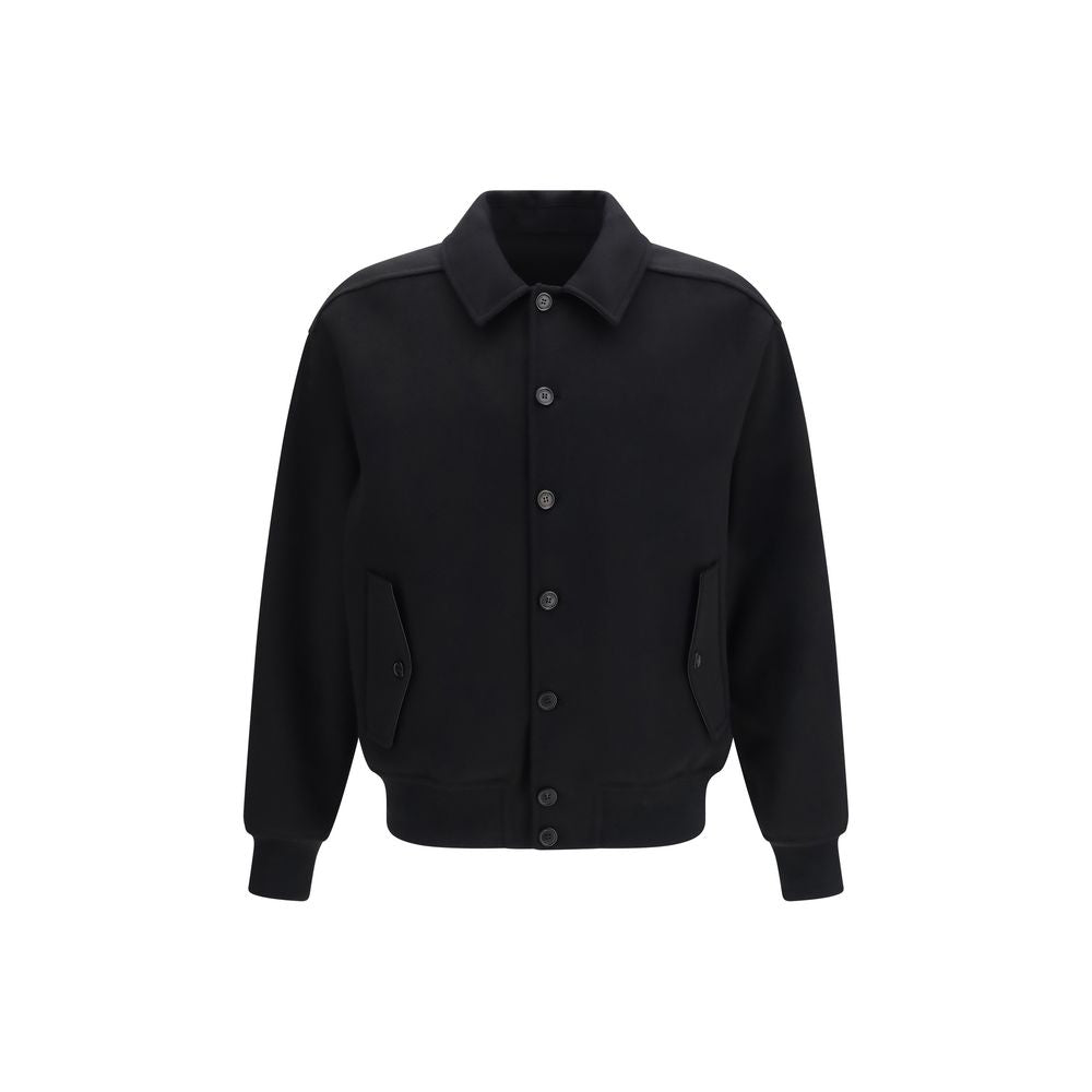 Ferragamo Black Wool Biker Jacket